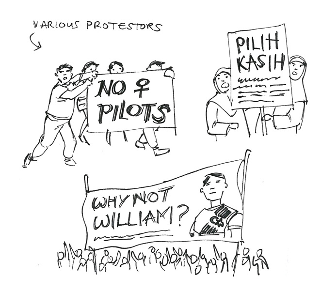 Various protestor groups